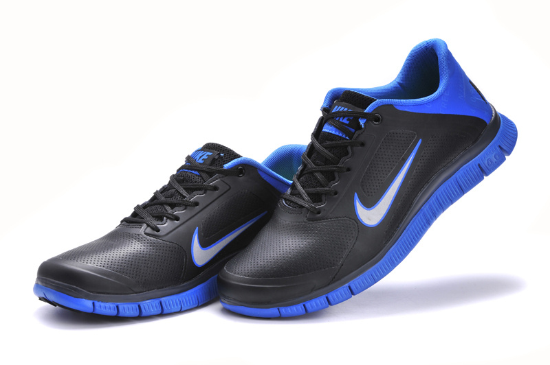 Hot Nike Free4.0 Men Shoes White/Blue/Black